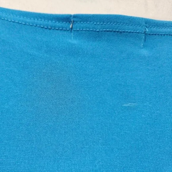 TURQUOISE BLUE SLEEVELESS CUTOUT CONTEMPORARY TOP  26/28 CRUISE RESORT TRAVEL - Picture 5 of 5